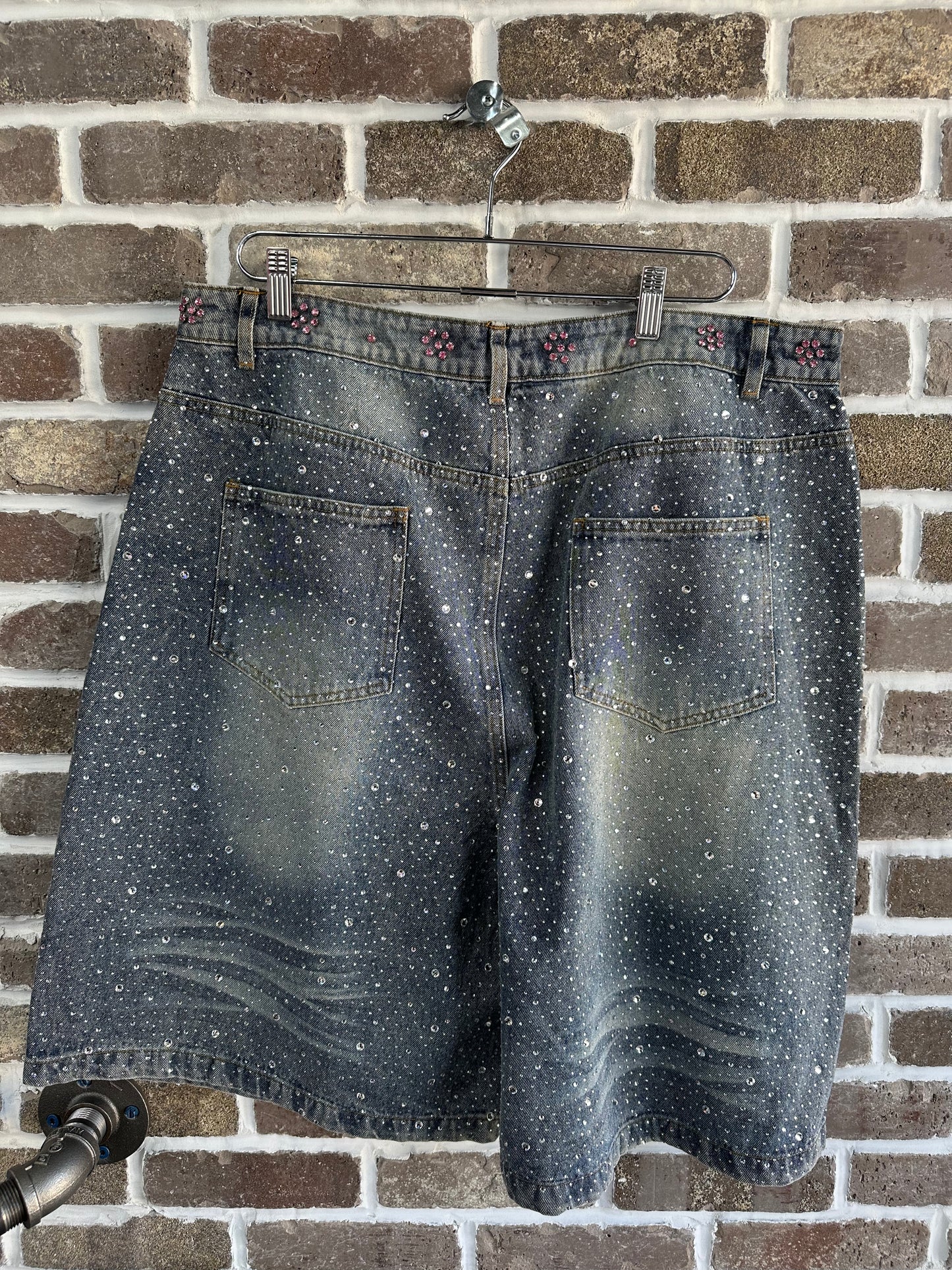 Vale Forever Iced Out Jorts Light Wash