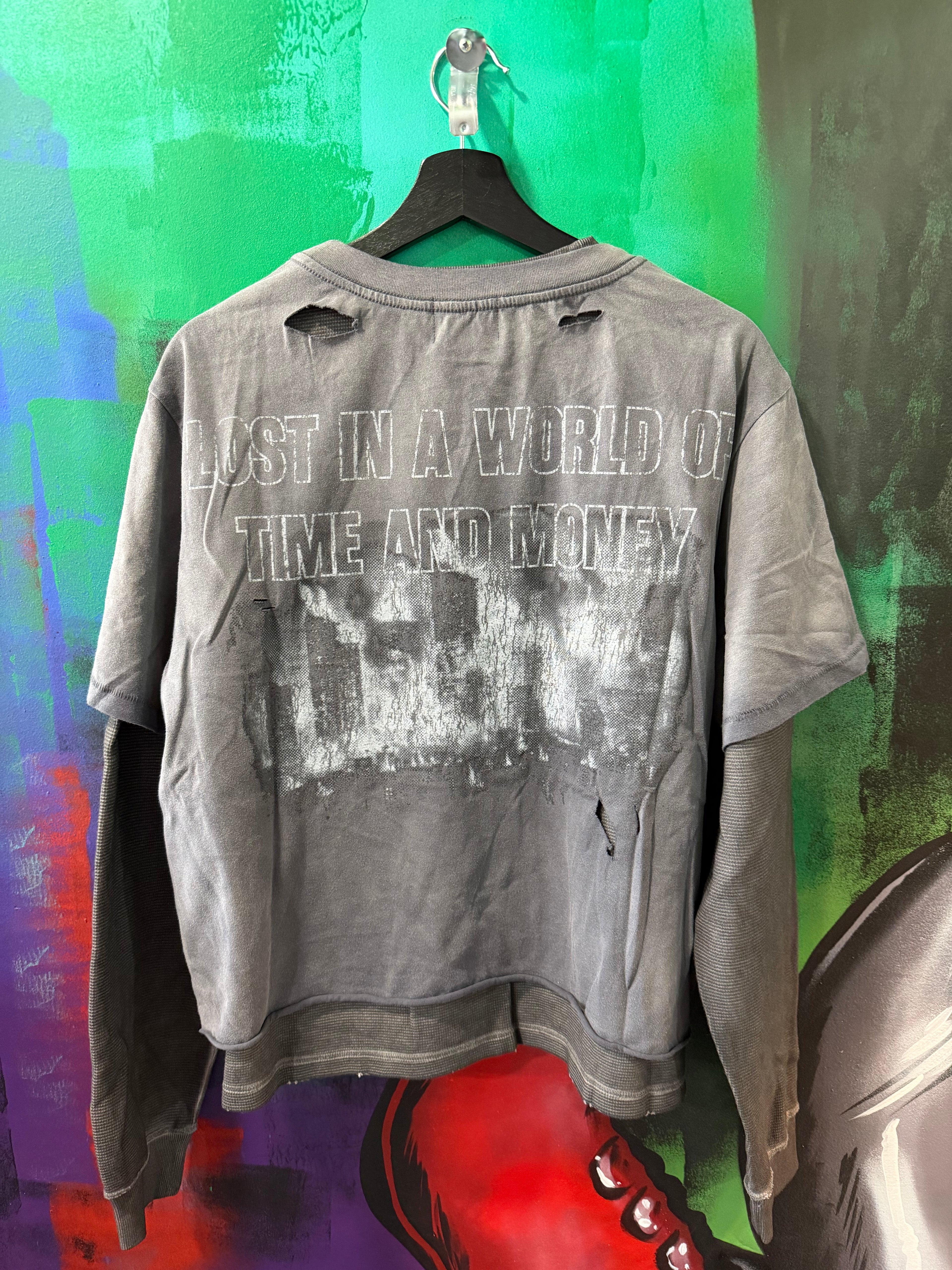 Lost Intricacy Oblivion Grey Longsleeve Thermal Tee