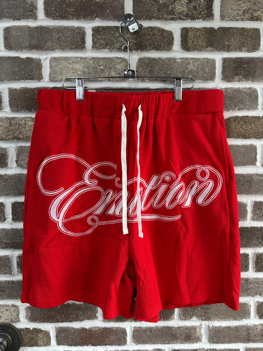 Mixed Emotion Red Signature Shorts