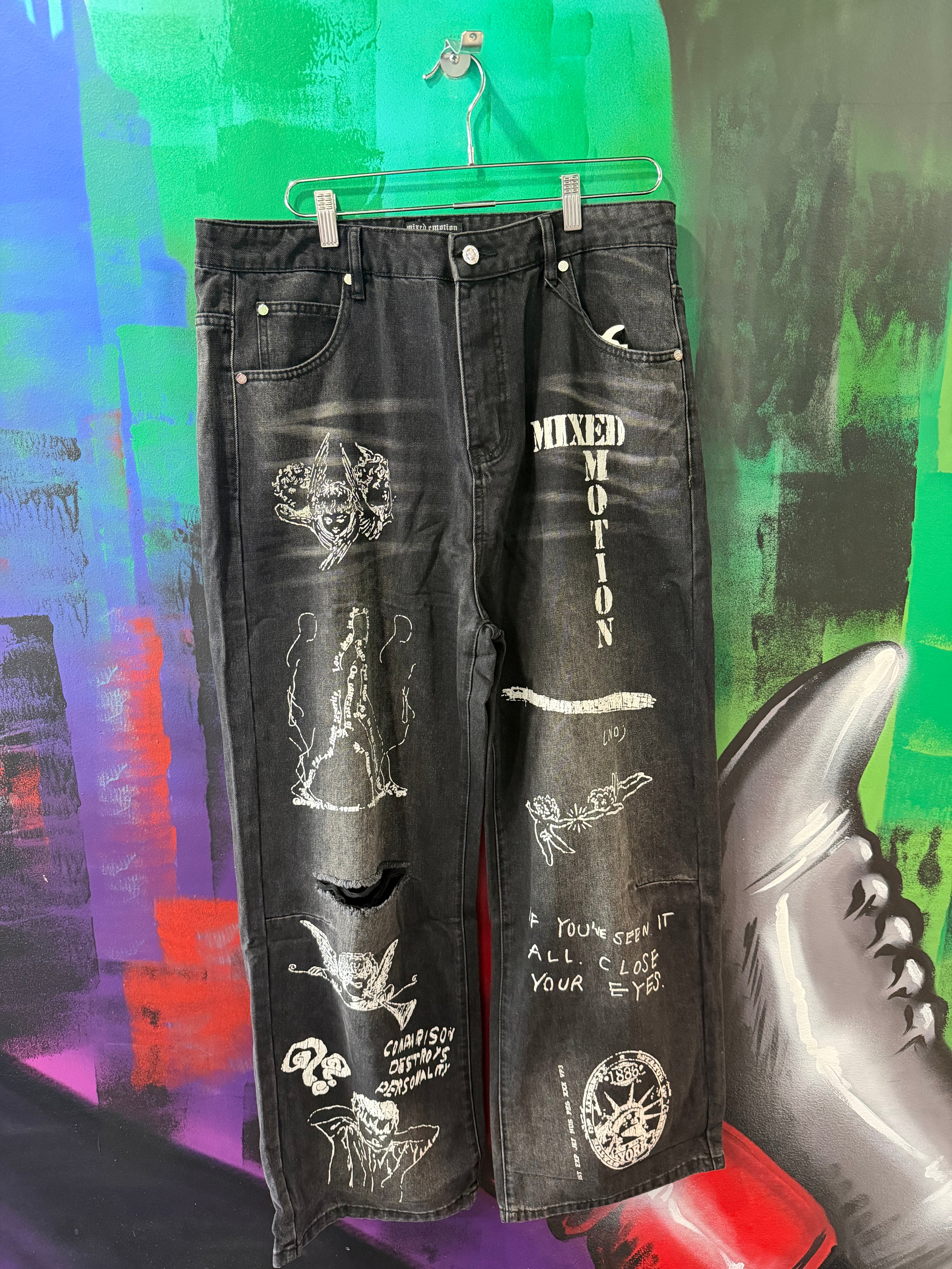 Mixed Emotion Black Canvas Denim