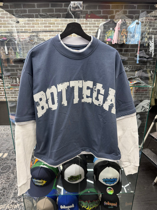 Bottega Desires War Longsleeve Navy Tee
