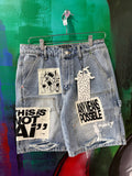 Mixed Emotion Blue AI Denim Shorts