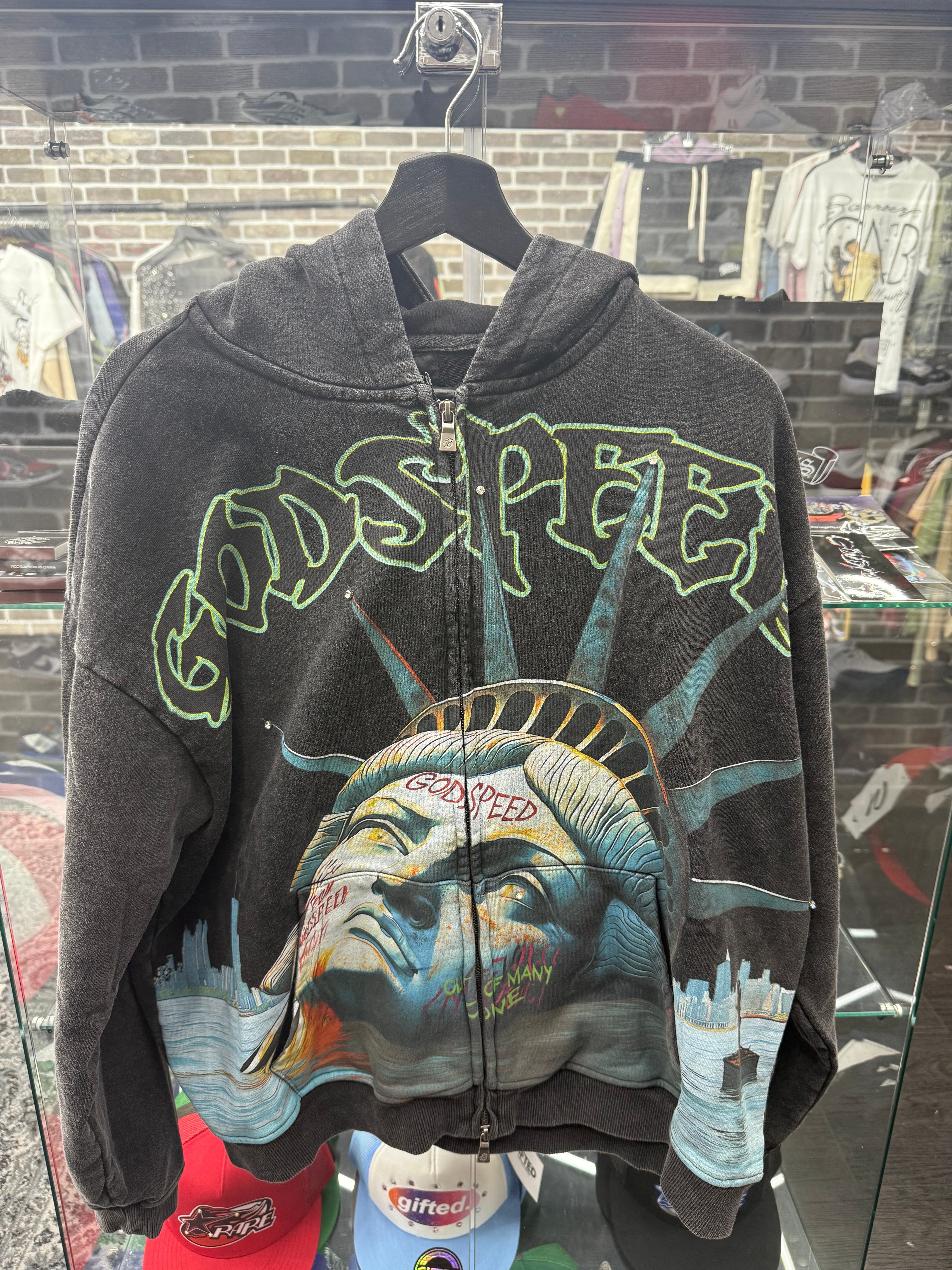 Godspeed Sunken Liberty Grey Wash Hoodie