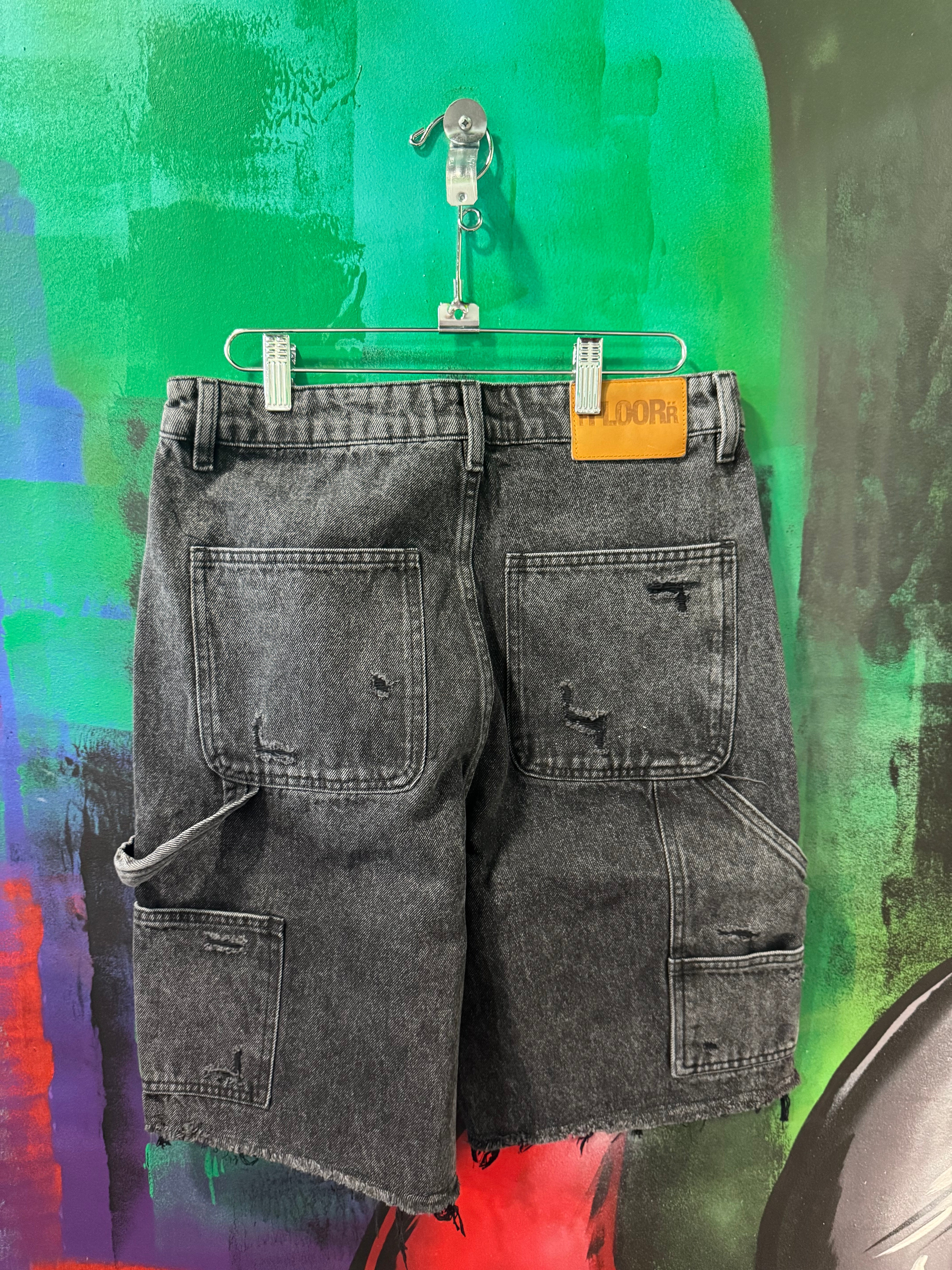 Floor914 Black Wash Workman Jorts