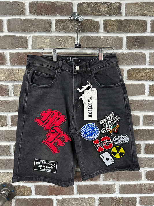 Mixed Emotion Danger Patch Shorts