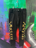 Amiri Gold Bone Black Skinny Jeans