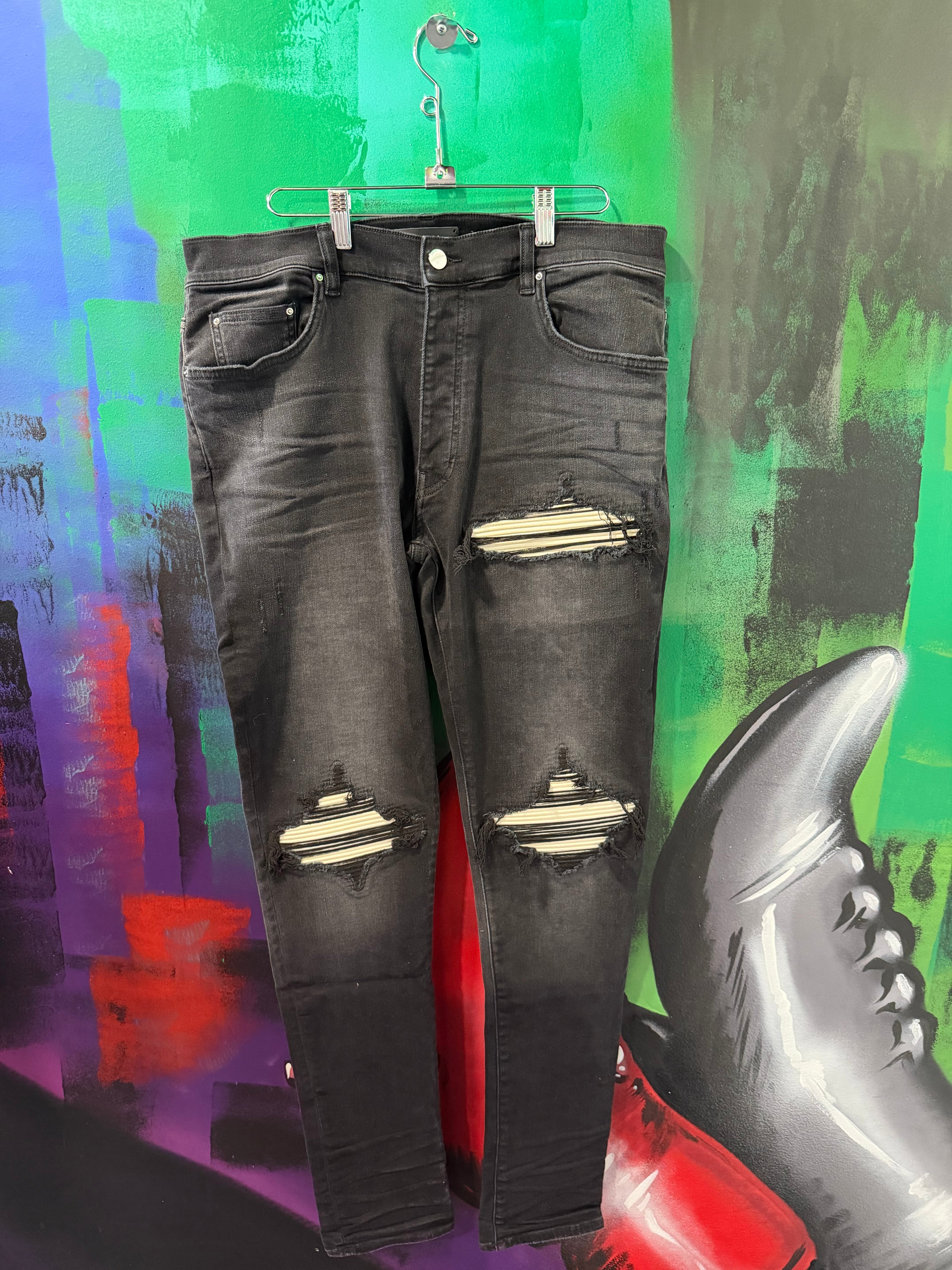 Amiri MX1 Black & White Patch Jeans