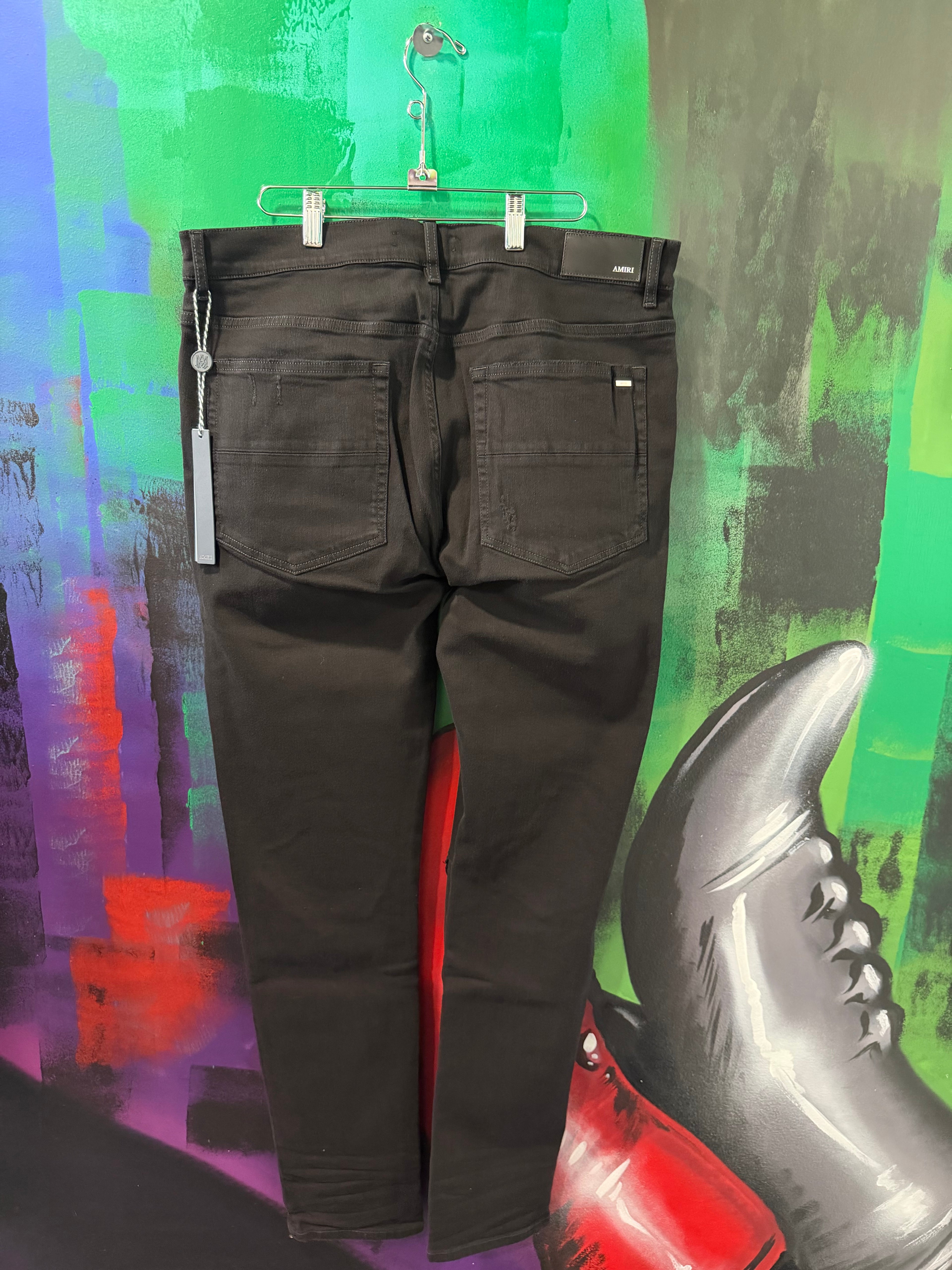 Amiri MX1 Black & Black Patch Jeans