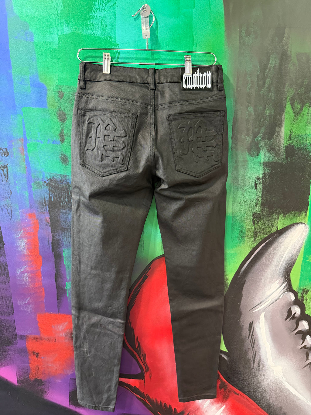Mixed Emotion Blackout Wax Denim Jeans