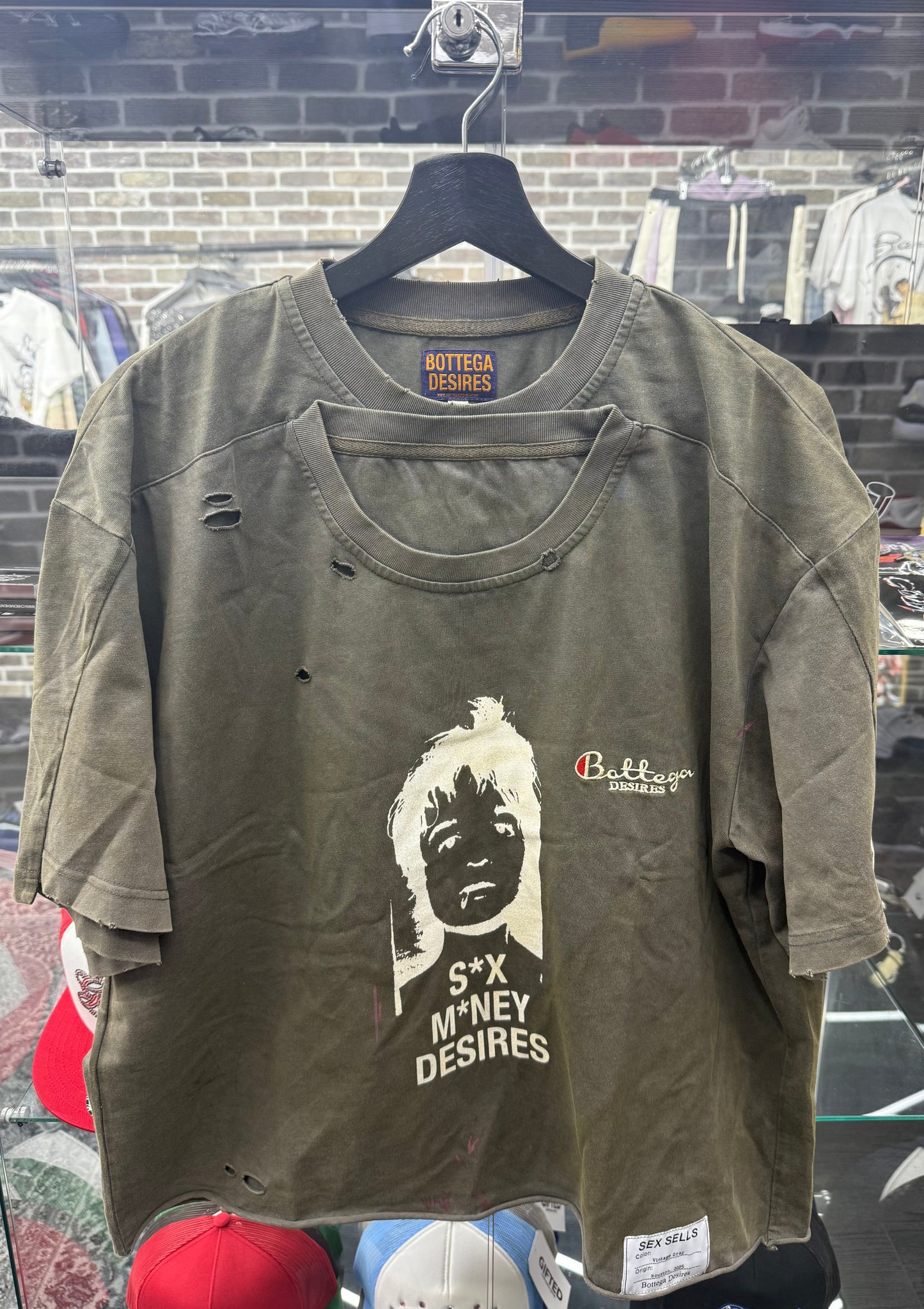 Bottega Desires Sex Sells Gray Tee