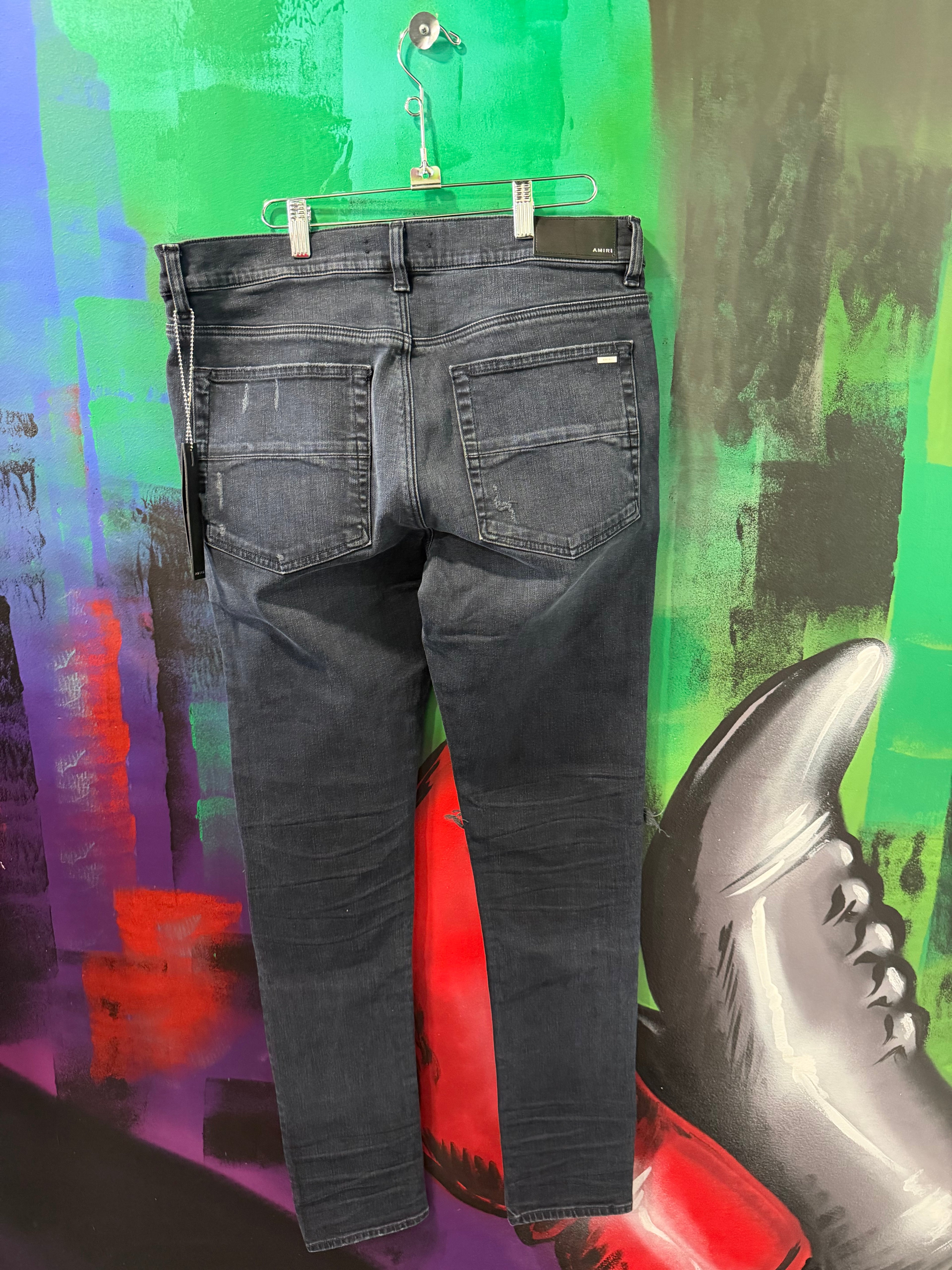 Amiri MX1 Red Patch & Midnight Blue Jeans