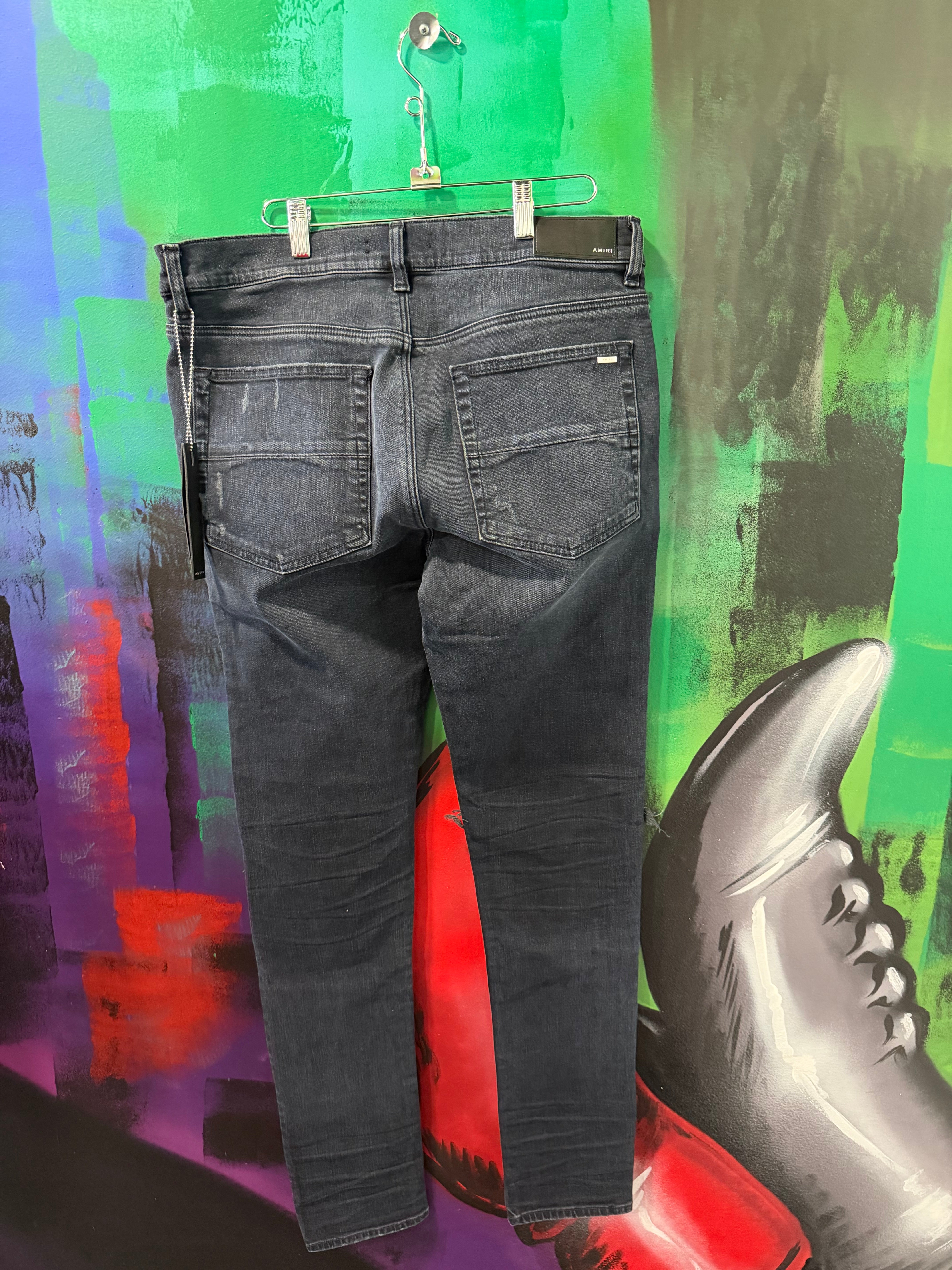 Amiri MX1 Red Patch & Midnight Blue Jeans