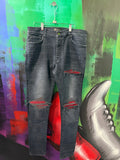 Amiri MX1 Red Patch & Midnight Blue Jeans