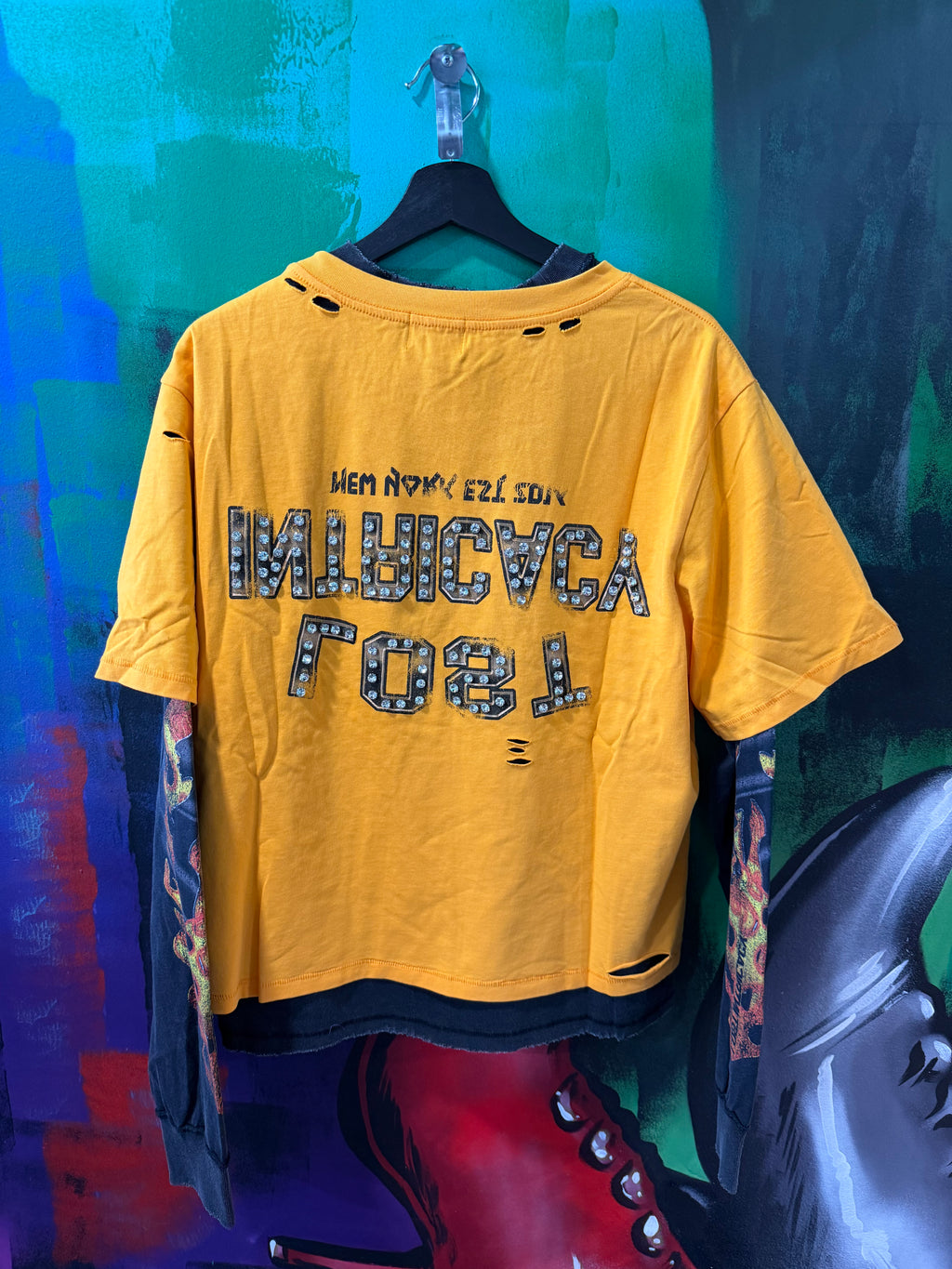 Lost Intricacy Motors Yellow Double Sleeve Shirt