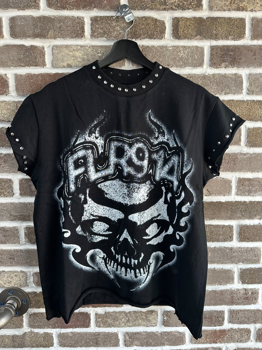 Floor914 Crimson Skull Cut Off Black