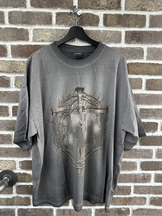 Saint Vanity Cross Tee Grey
