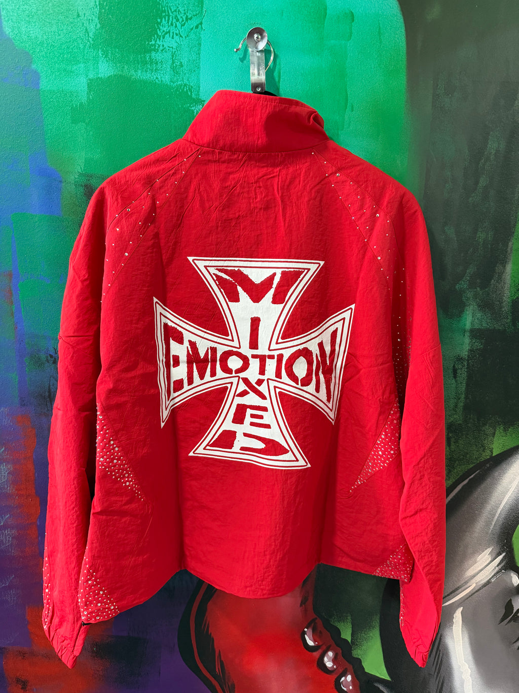 Mixed Emotion Red Classic Nylon Jacket