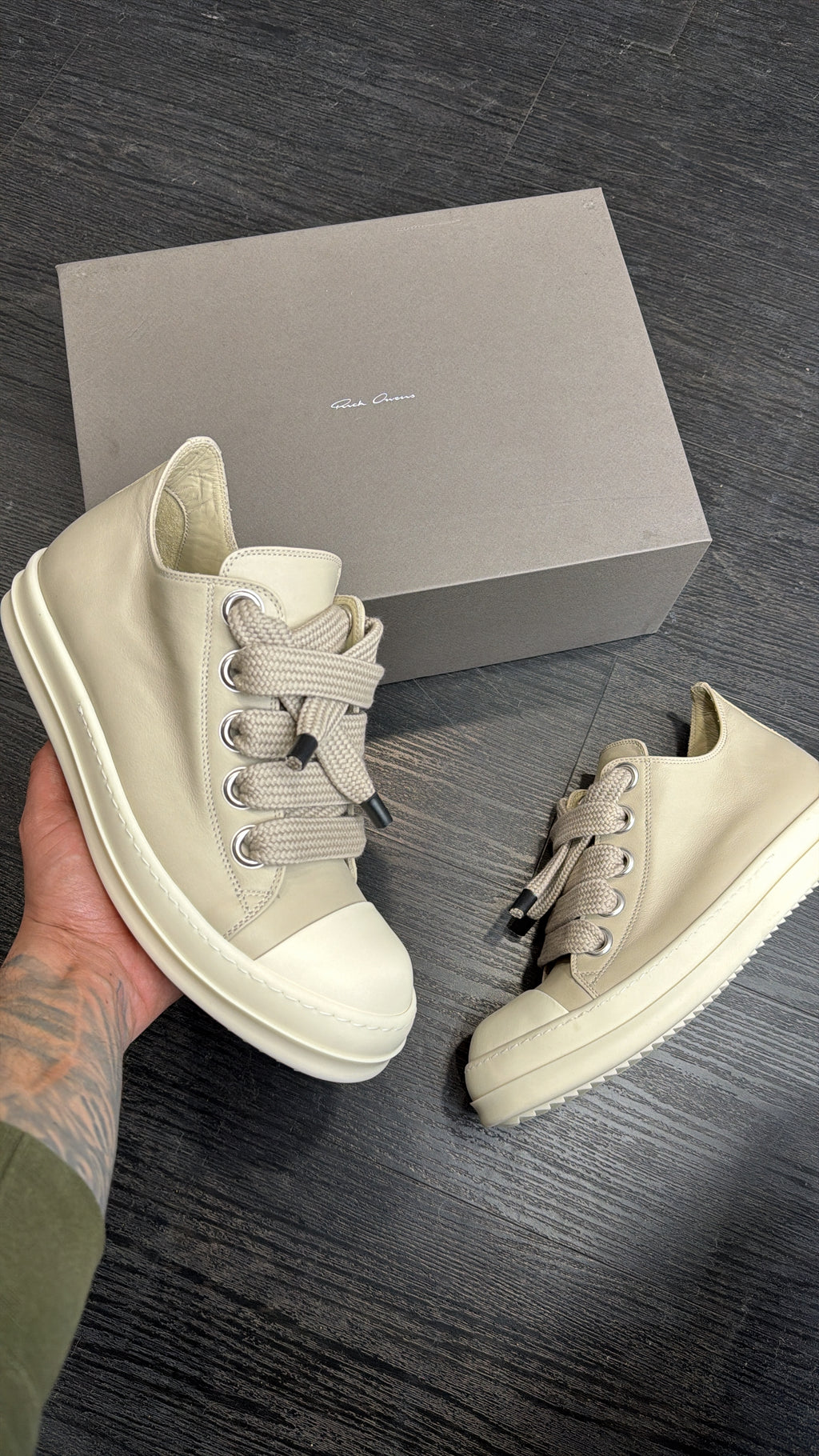 Rick Owens Jumbo Lace Mainline Sand/Milk