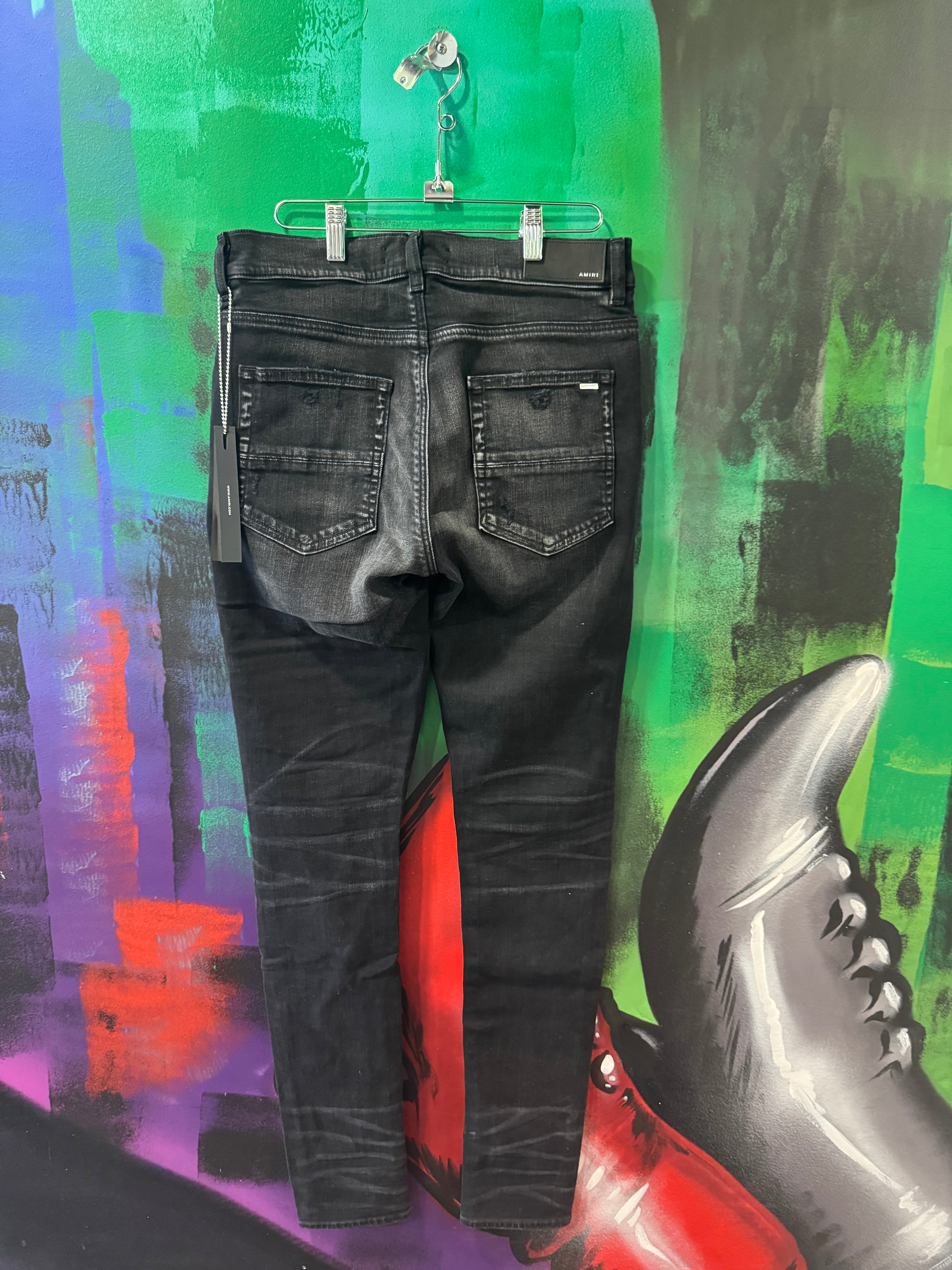 Amiri Black Rainbow Paisley Thrasher Jeans