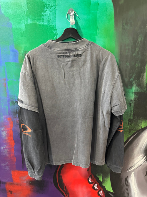 Bottega Desires Nights In NY Grey Layered Longsleeve Tee