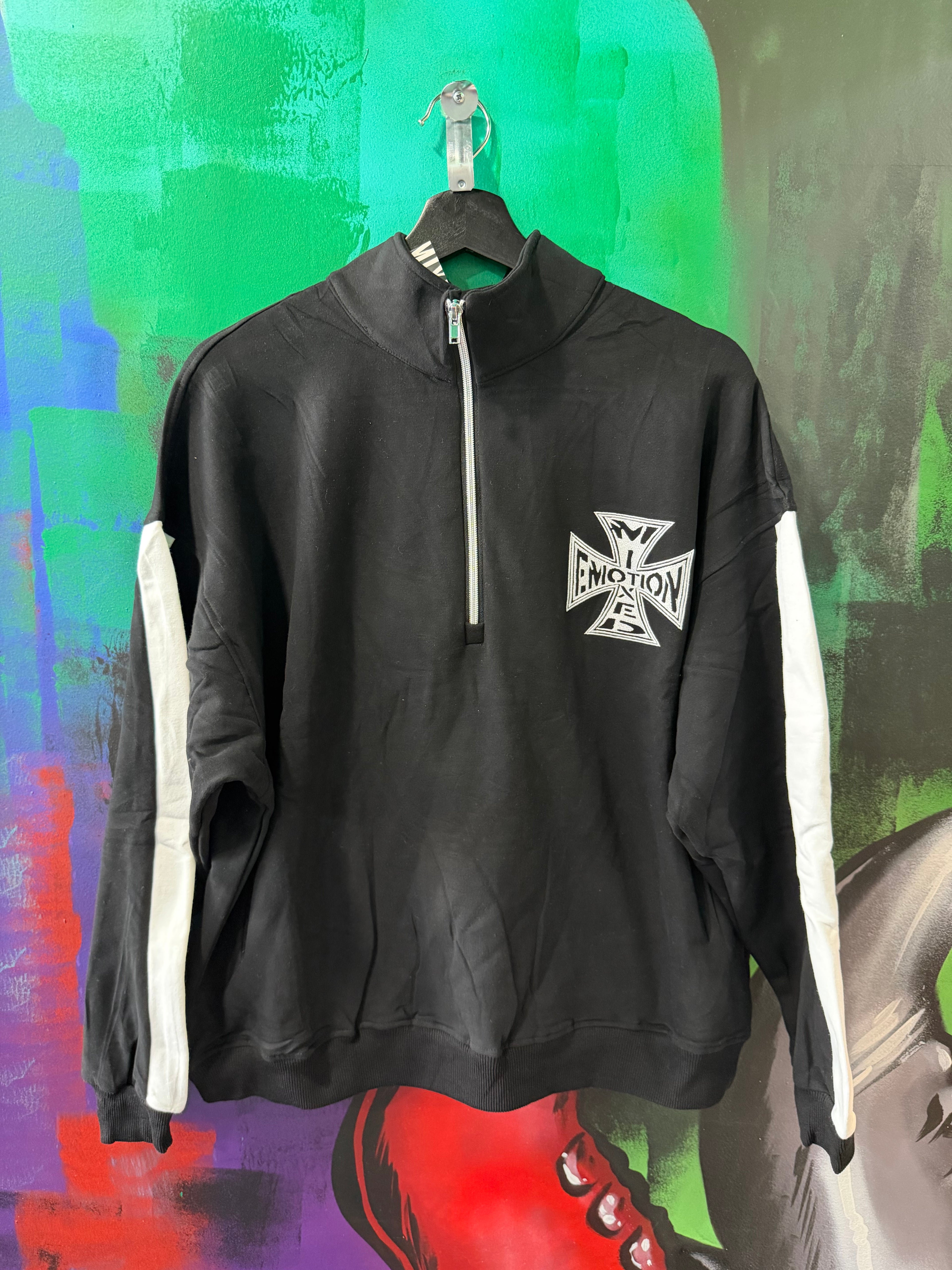 Mixed Emotion Black Quarter Zip Jacket