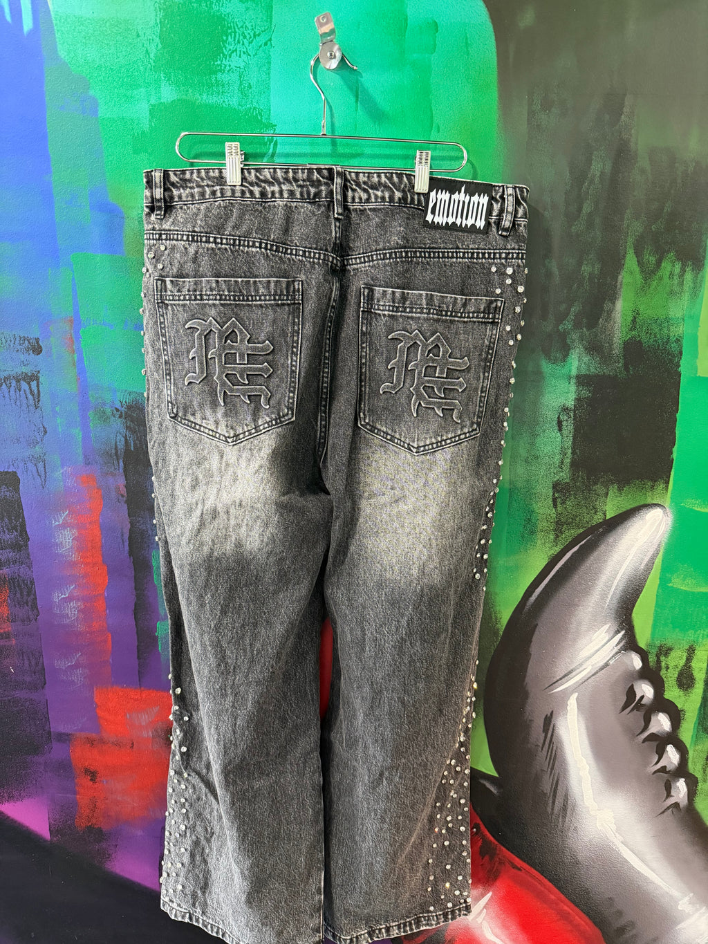 Mixed Emotion Grey Stone Baggy Jeans