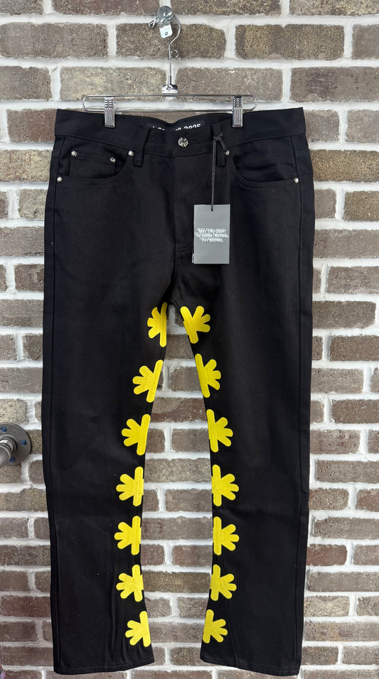 Lost Shdws Denim Black Yellow Jeans