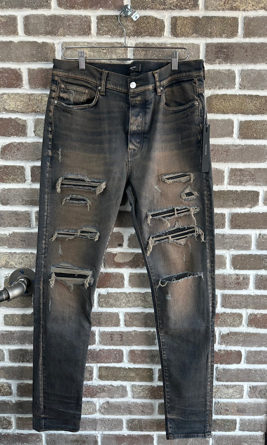 Amiri Thrasher Rust Black Patch Jeans