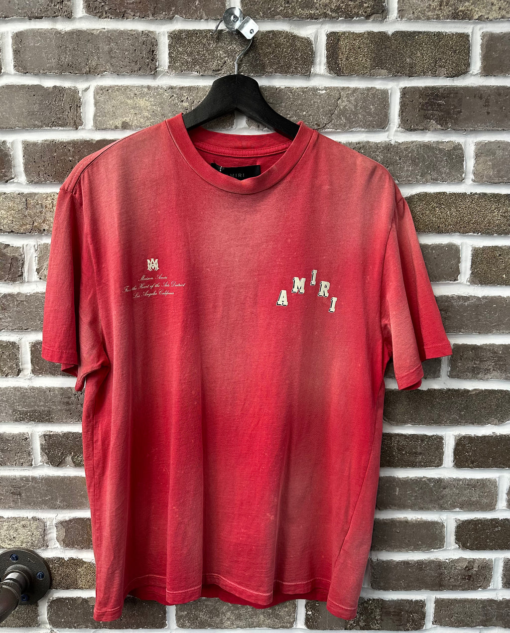 Amiri Collegiate Vintage Red Tee