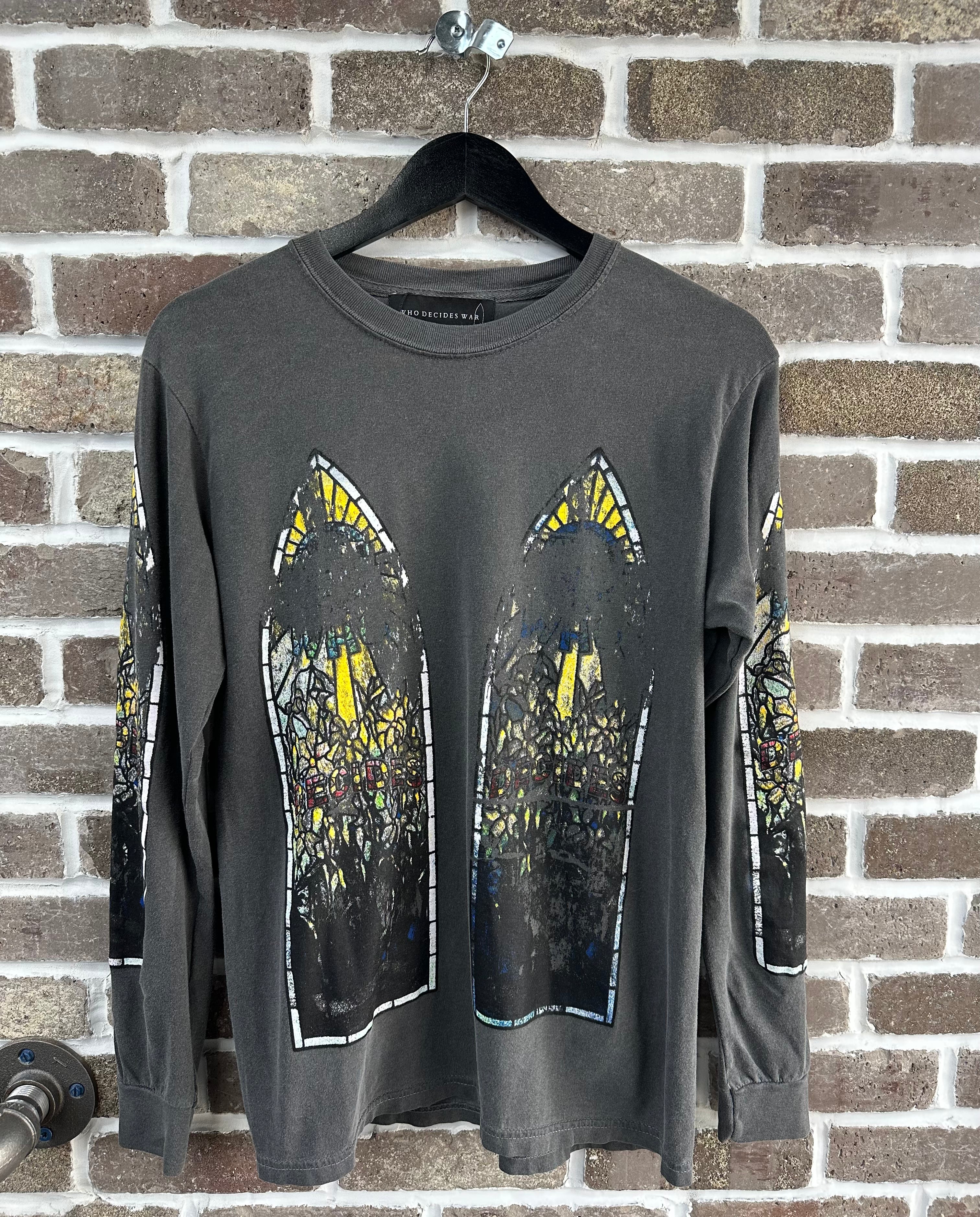 Who Decides War Faded Glass Grey Longsleeve