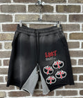 Lost Intricacy Rhinestone Black/Red Mitt Shorts