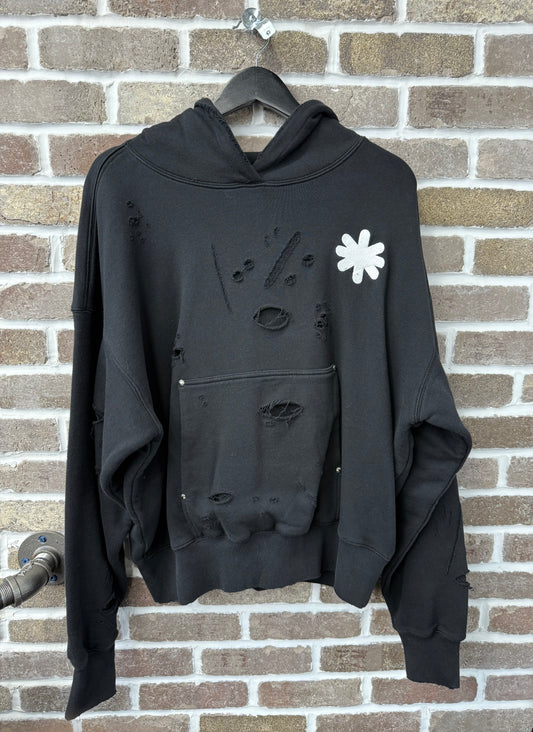Lost Shdws Distressed Logo Hoodie Black