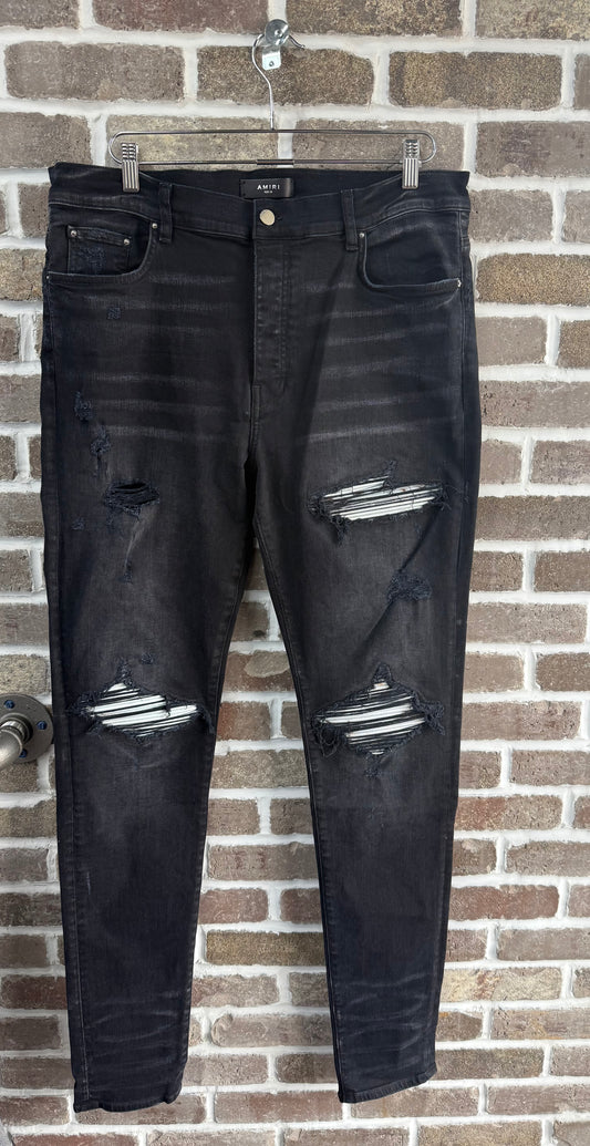 Amiri MX1 Aged Black Marble Black Jeans