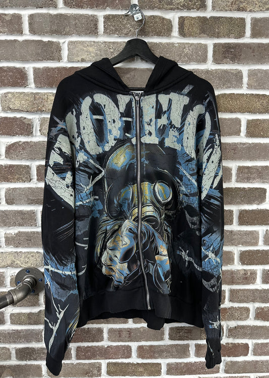 Mixed Emotion Acid Wash Radioactive Hoodie