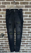 Amiri MX1 Black/Green Platted Denim Jeans