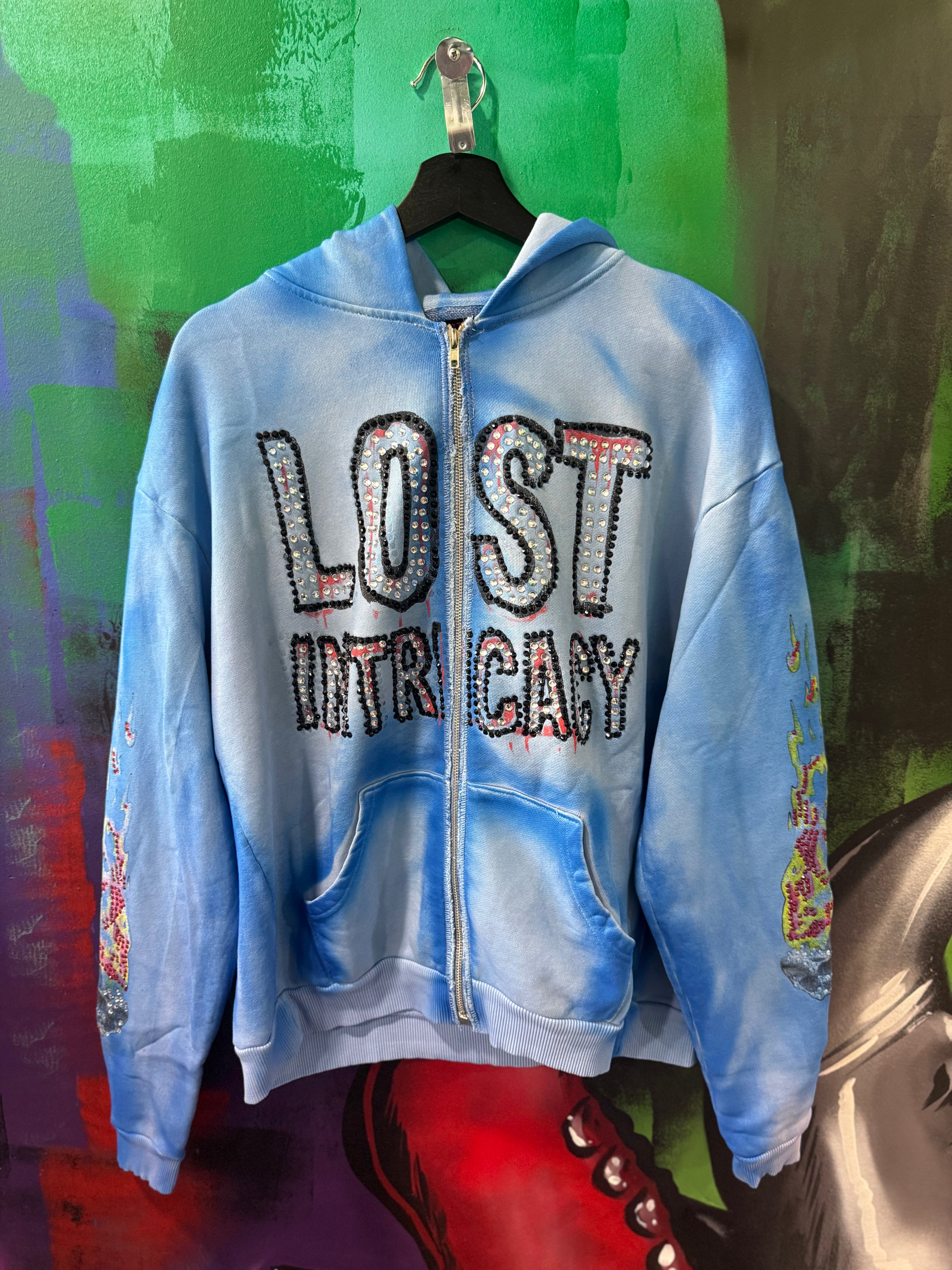 Lost Intricacy Half Man Half Amazing Blue Zip Up Hoodie