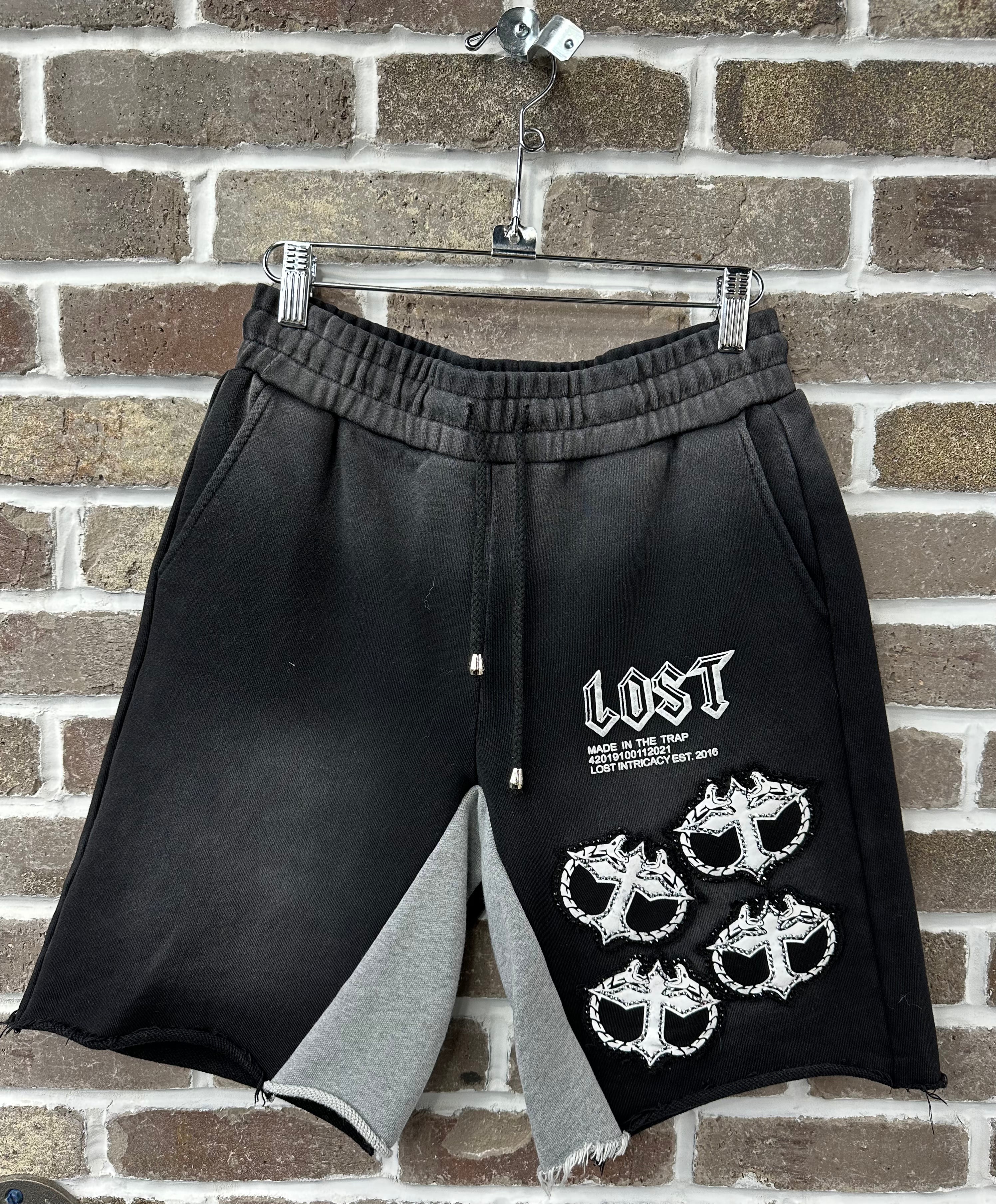 Lost Intricacy Rhinestone Black/White Mitt Shorts