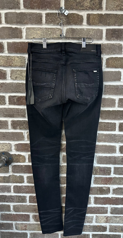 Amiri MX1 Black/Green Platted Denim Jeans