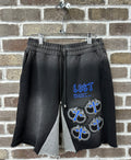 Lost Intricacy Rhinestone Black/Blue Mitt Shorts