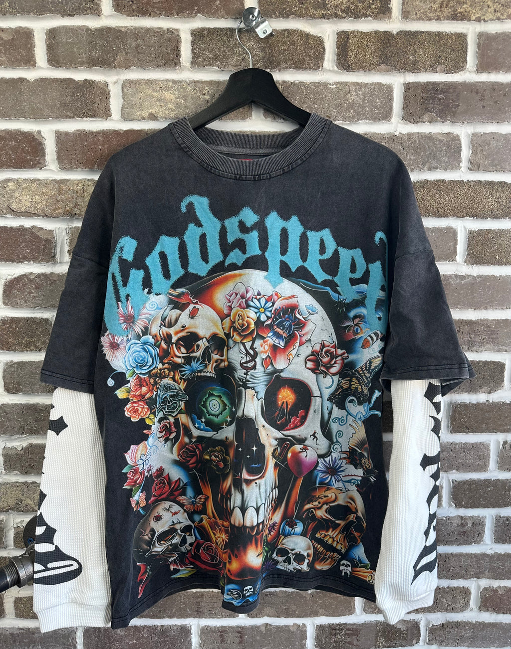 Godspeed Eternal Dream Layered Shirt Grey Wash Shirt