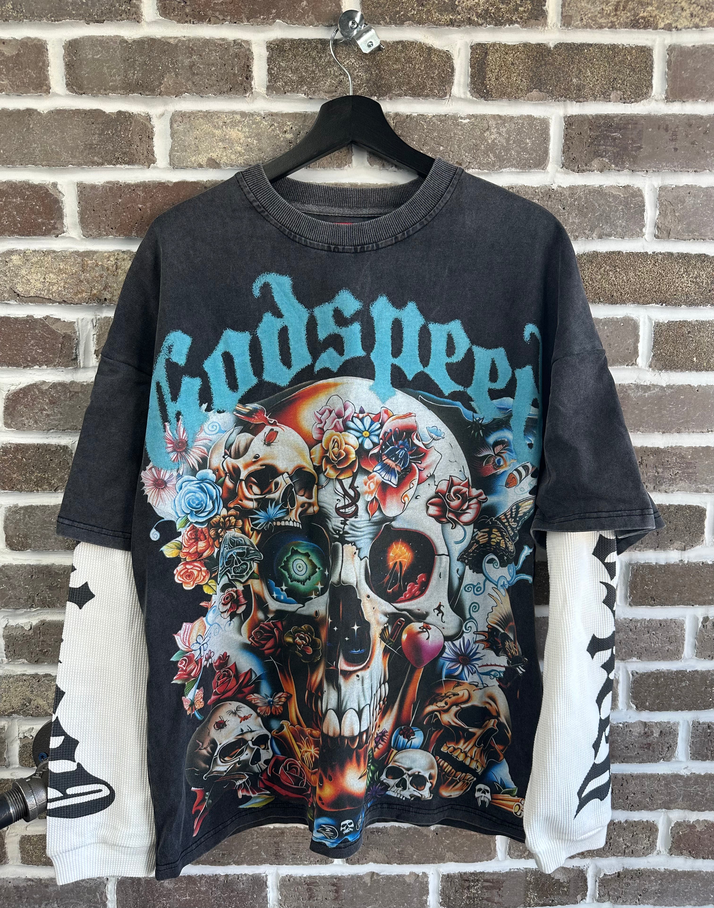 Godspeed Eternal Dream Layered Shirt Grey Wash Shirt