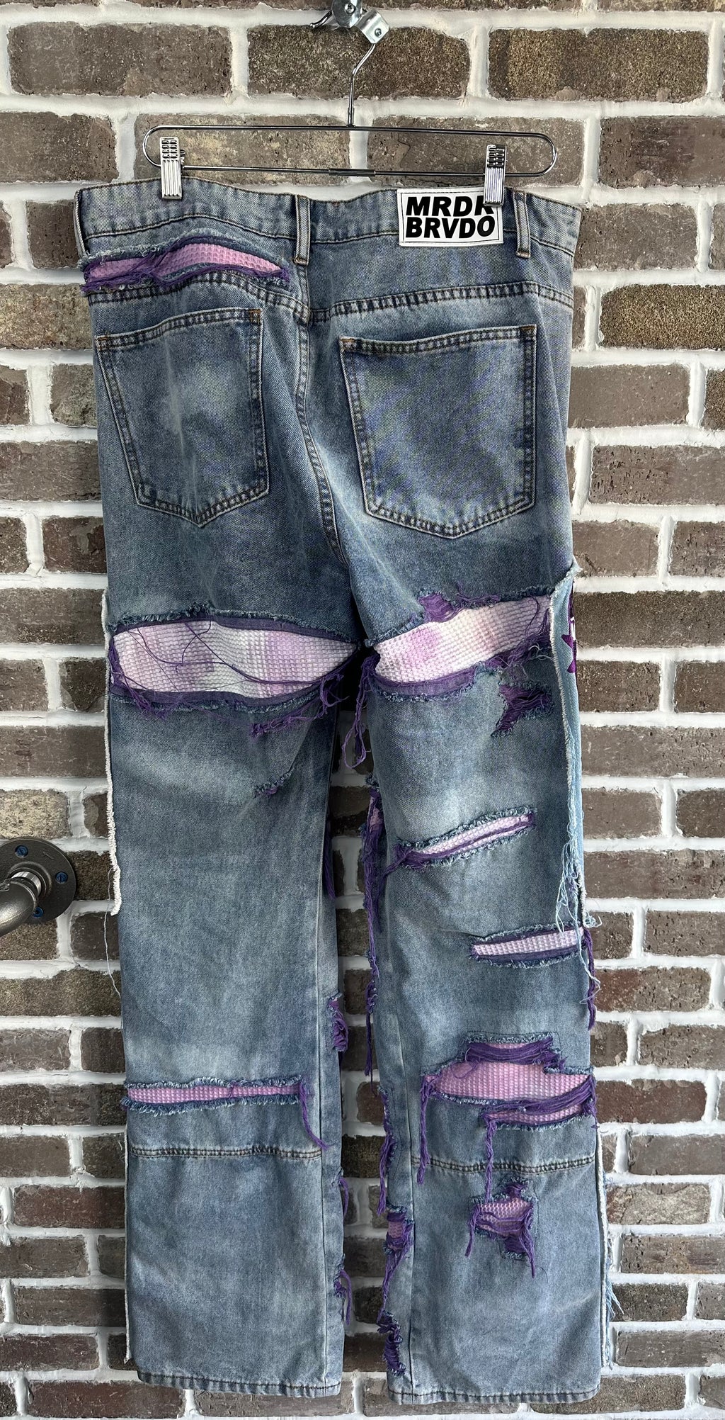 Who Decides War Light Wash Purple Patch Jeans