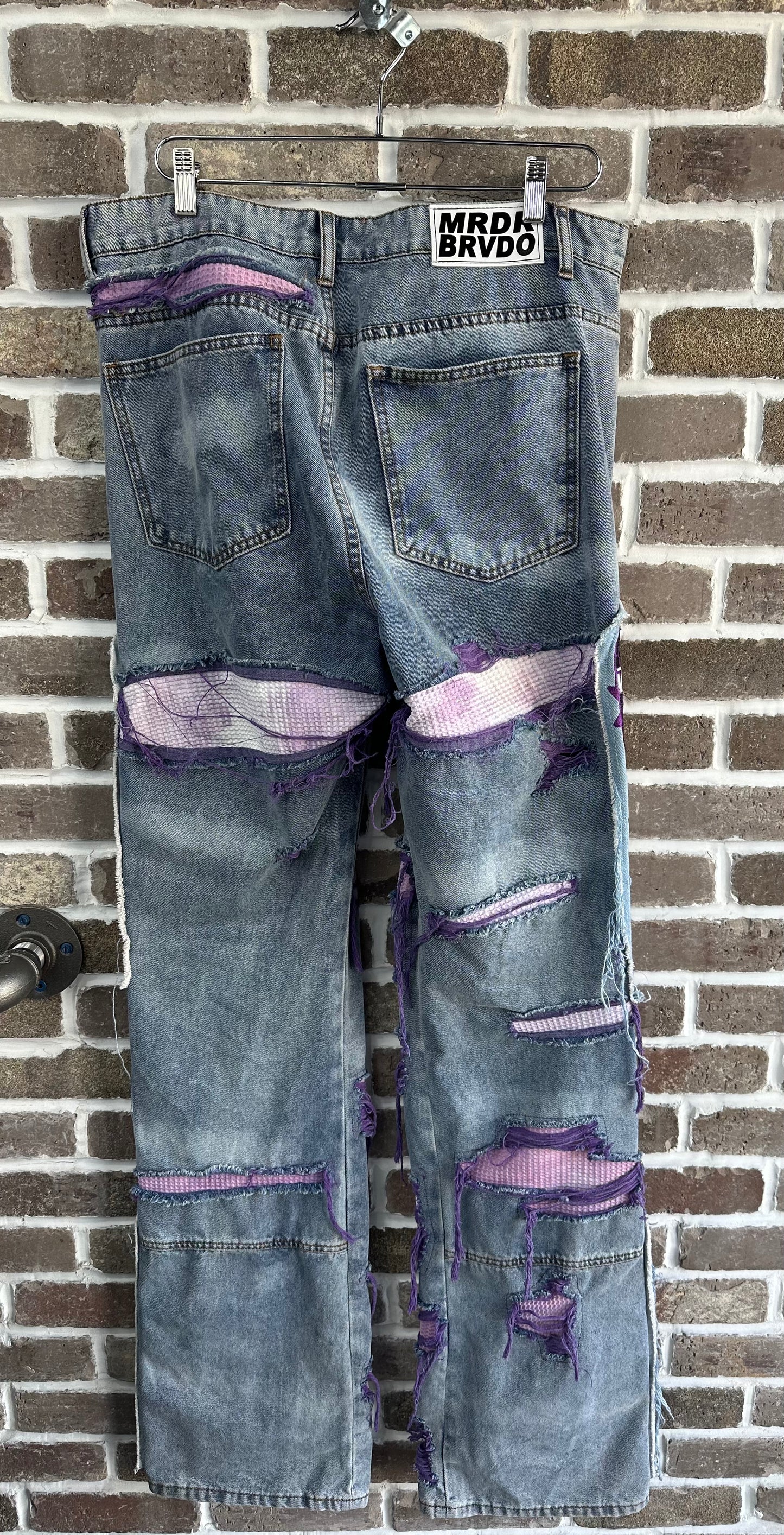 Who Decides War Light Wash Purple Patch Jeans