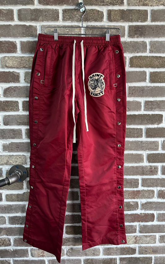 Saint Vanity Nylon Pants Black & Burgundy