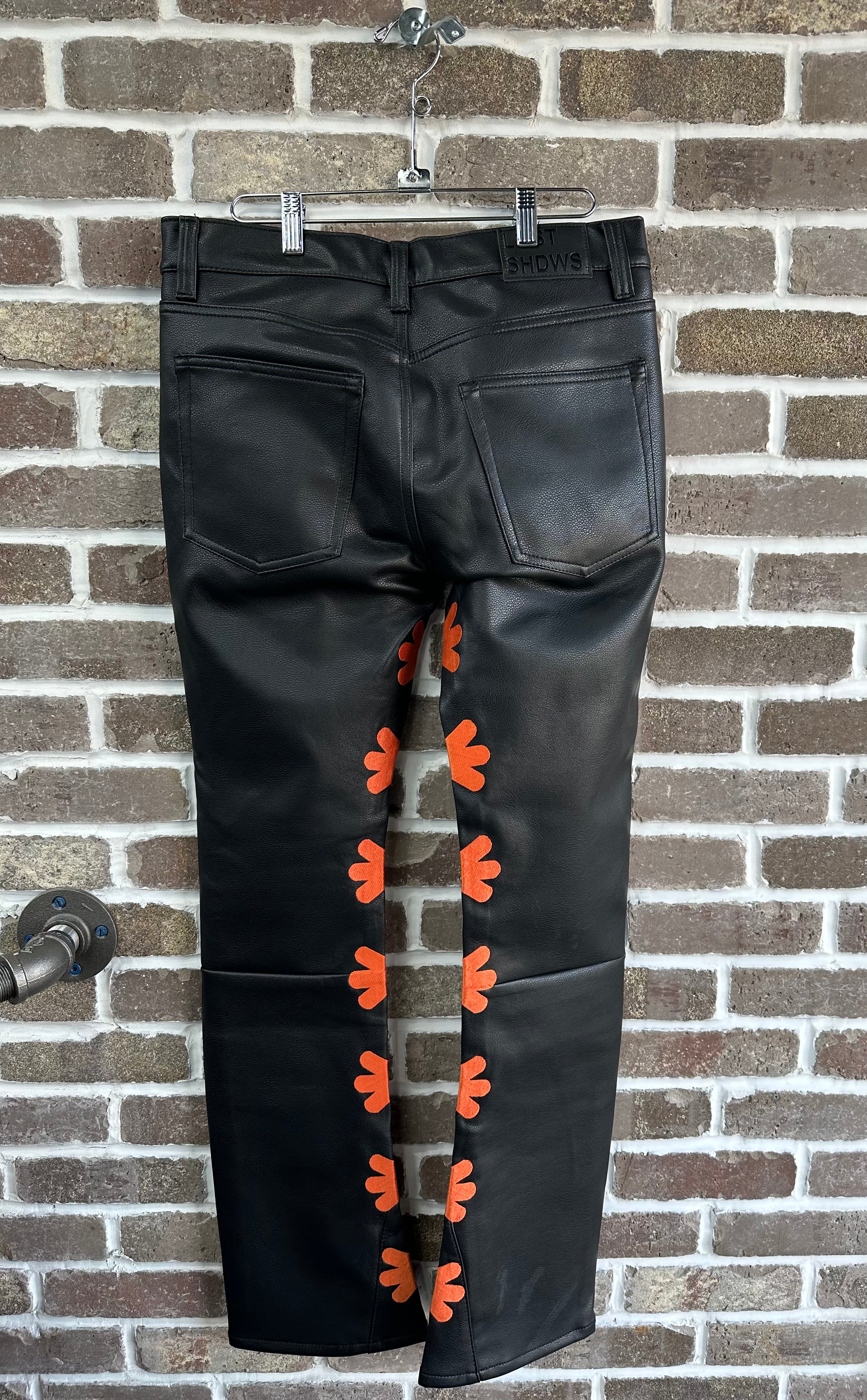 Lost Shdws Leather Pants Black/Orange