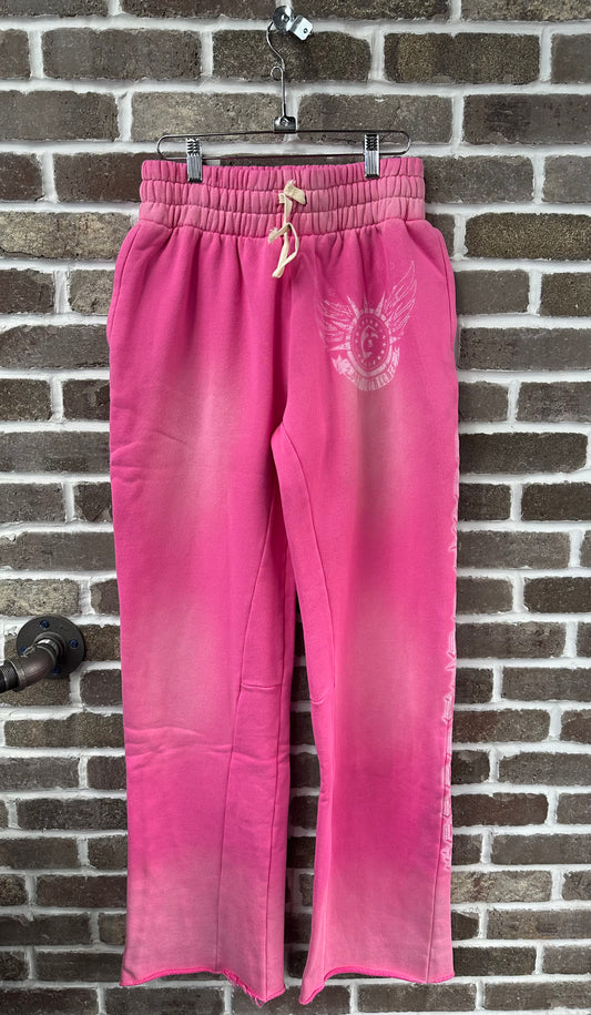 Lost Intricacy Distressed Pink Sweatpants