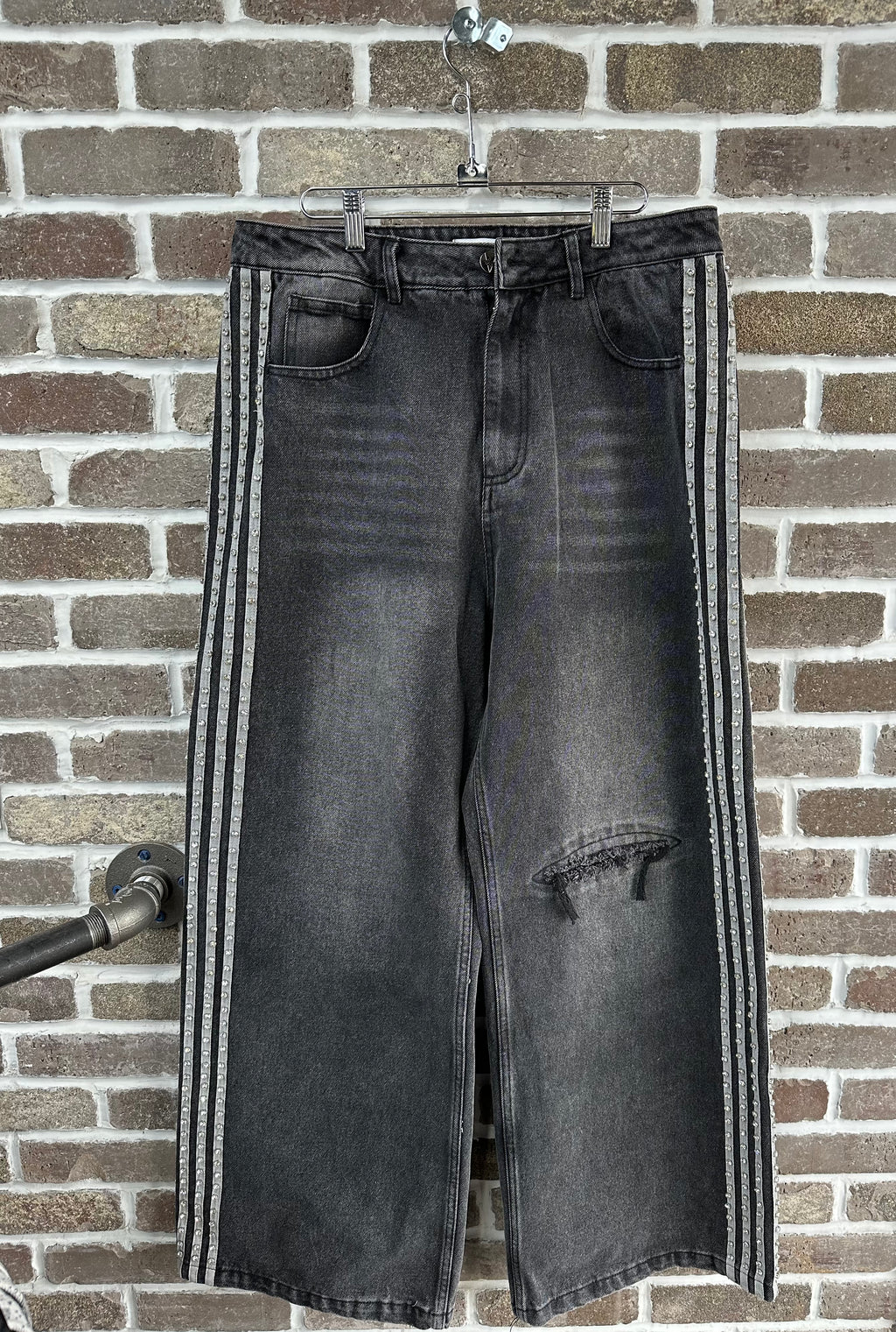 Vale Forever Black Stripe Denim Jeans