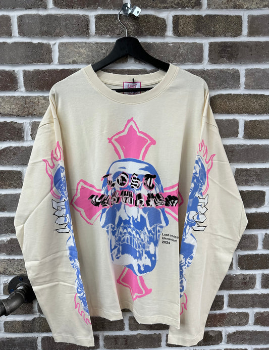 Lost Intricacy x UNKWNism Cream/Pink Longsleeve