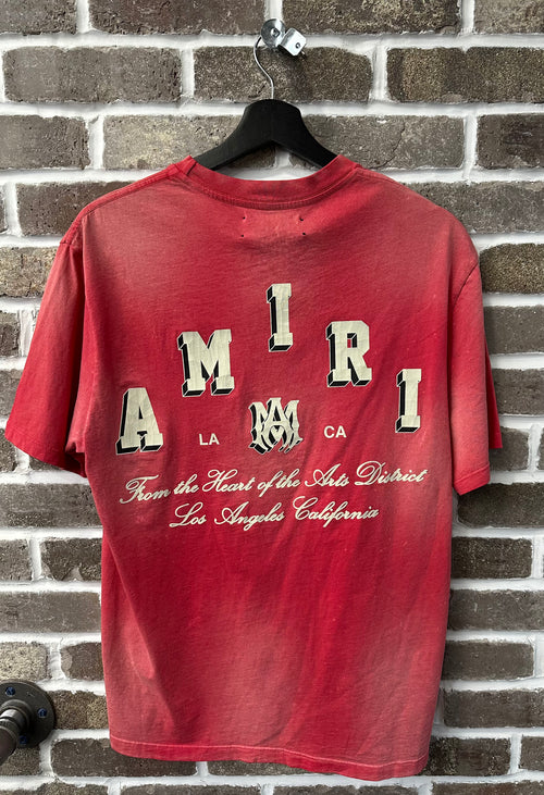 Amiri Collegiate Vintage Red Tee