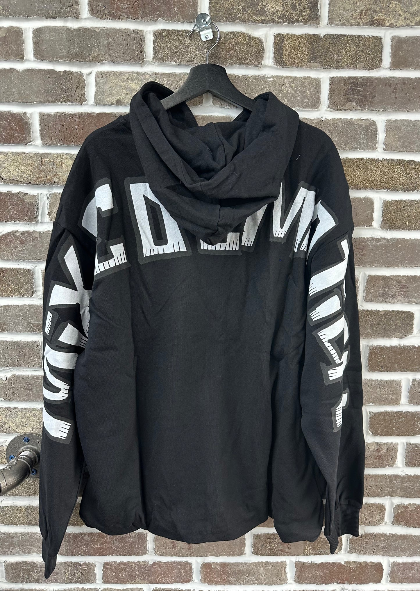 Mixed Emotion Black Monster Cropped Hoodie